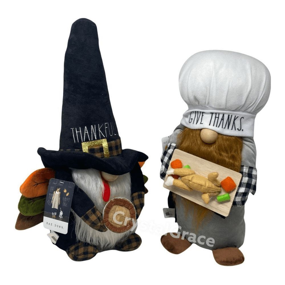 Rae Dunn Thankful or Give Thanks Turkey Thanksgiving‎ Gnome Plush Fall Autumn